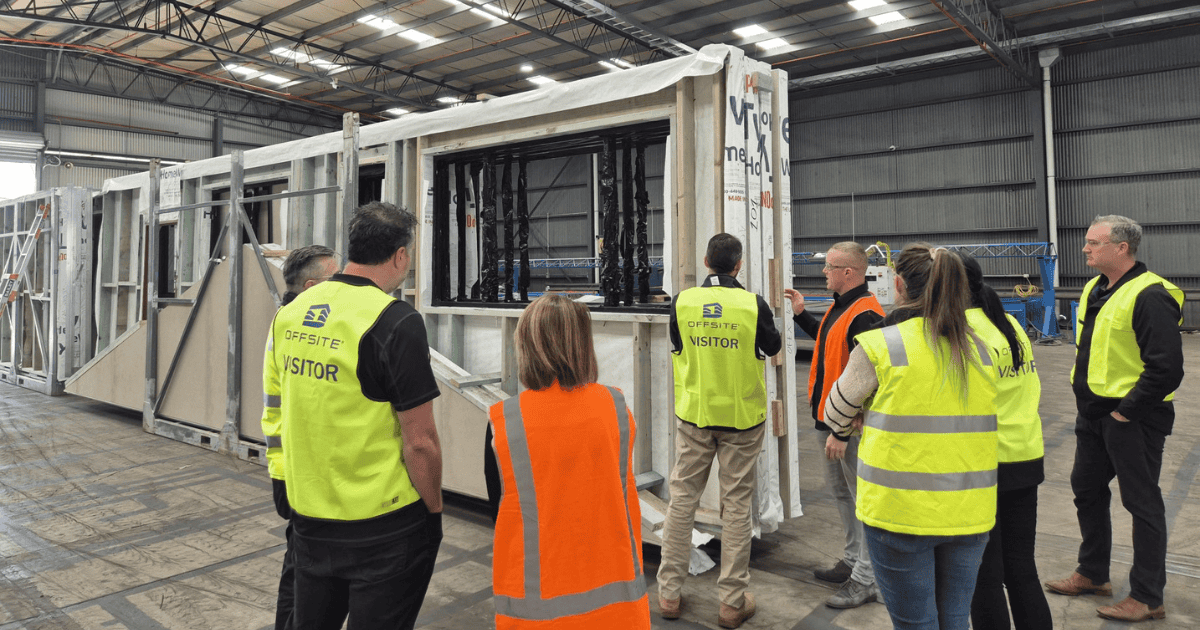 James Hardie team touring Offsite factory