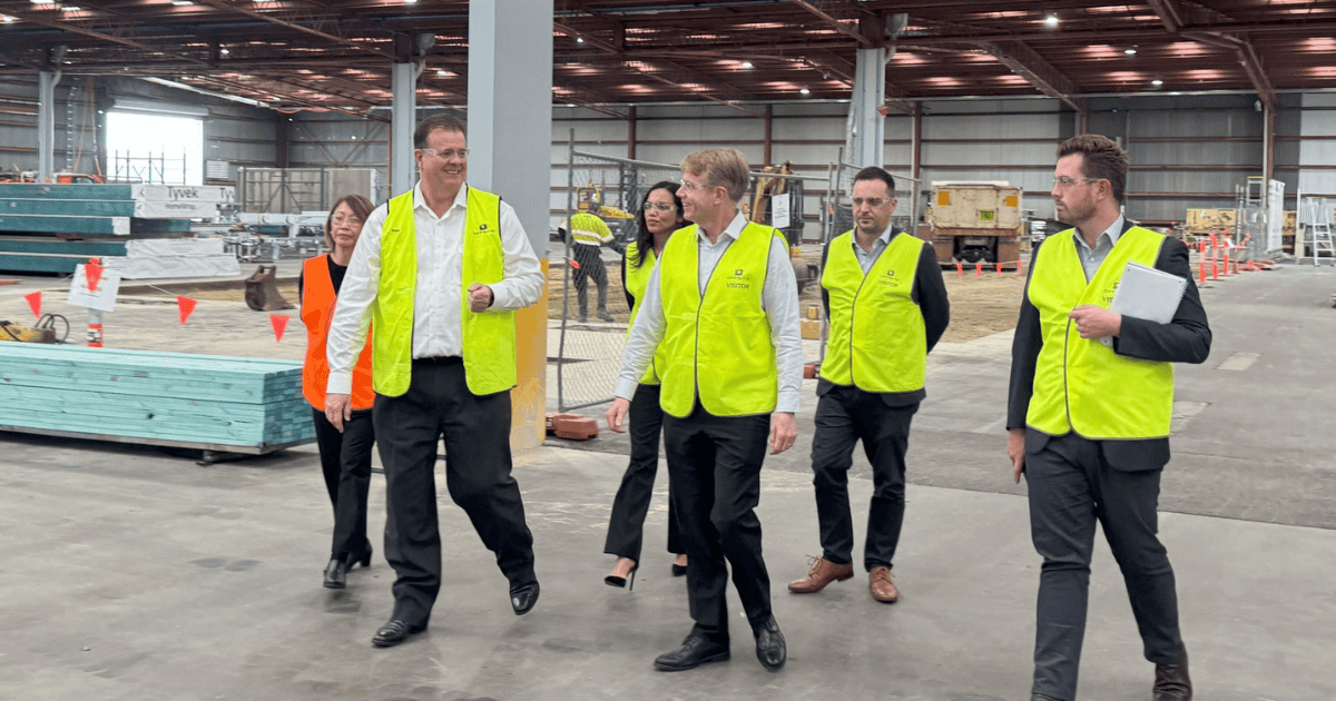 Keystart team touring Offsite factory