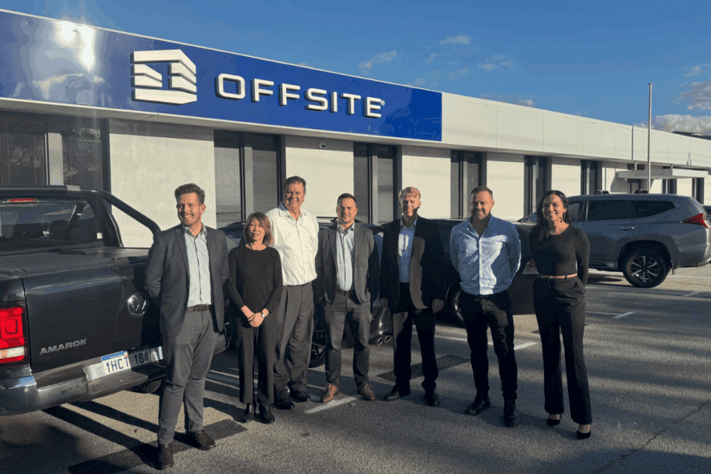 Keystart and OFFSITE Team standing outside of OFFSITE's office