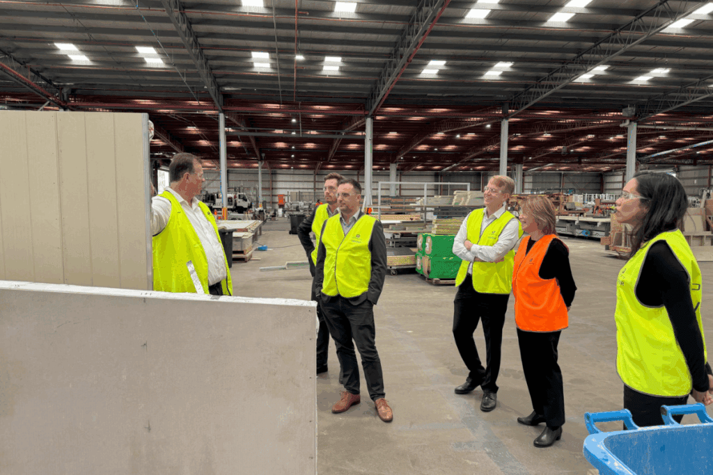 Keystart team touring Offsite factory