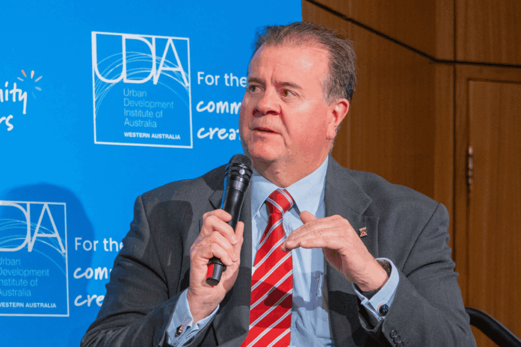 Norm Roberts talking at the Urban Development Institute of Australia (WA) Industry Breakfast.